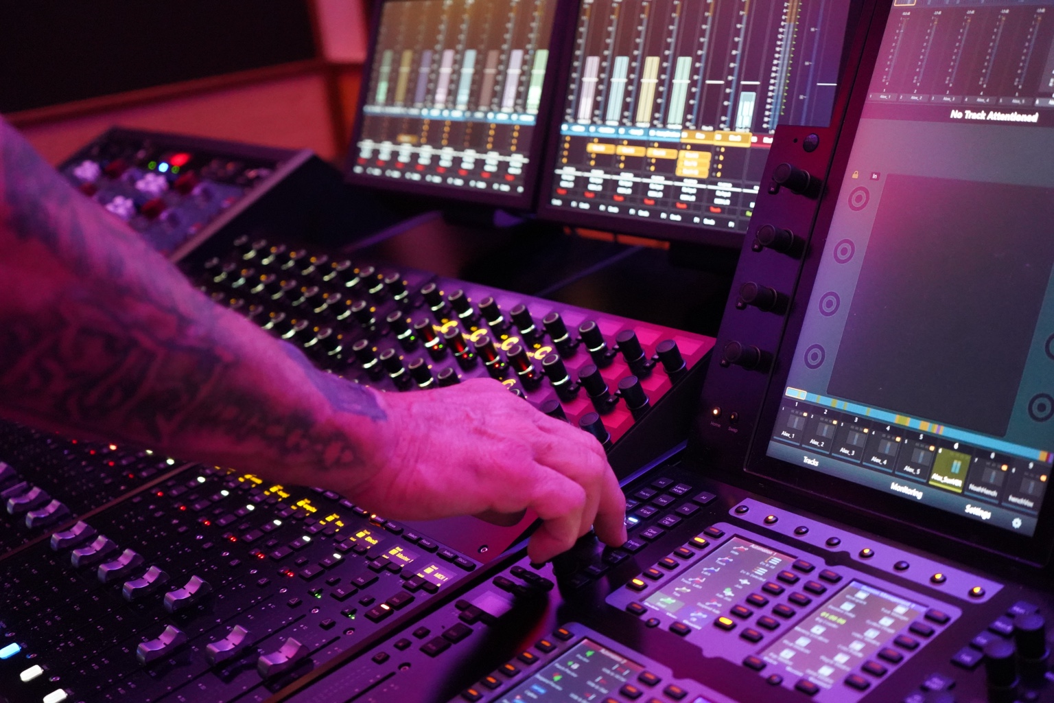 Jeff Hodges at the mixing console at Skye Palms