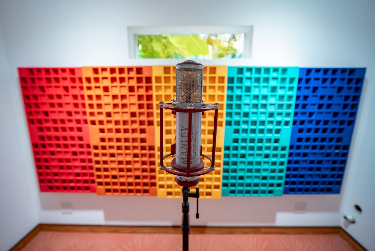 Studio microphone in the Skye Palms live room